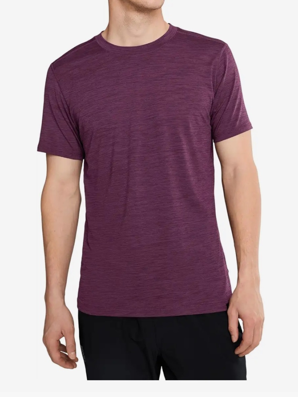 Brooks Men’s Luxe short-Sleeve Crew Neck T-Shirt — Plum